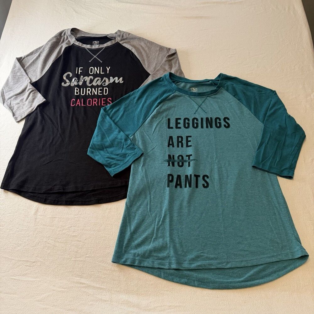 Lot of Two Women’s Athletic Baseball Shirts Style 3/4 Sleeve Sz S(46) Activewear